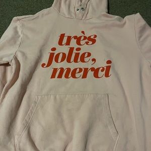 Sweatshirt hoodie in cotton-blend fabric with a printed motif at front.